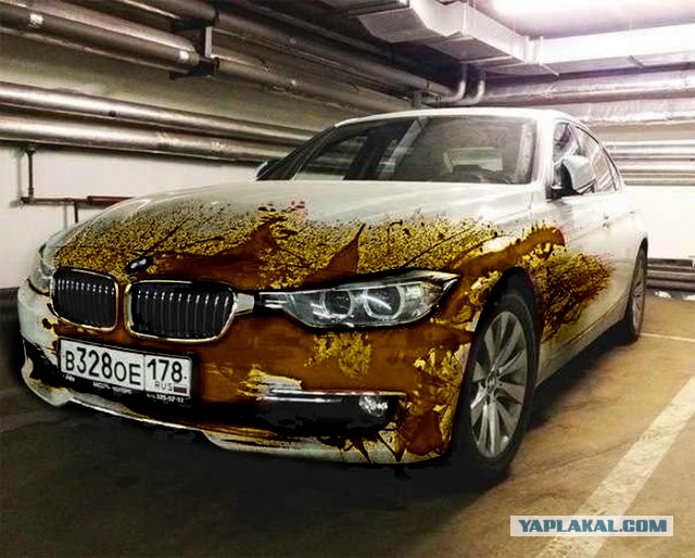 Креативный рисунок на BMW