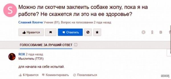 Убойные приколы с сайта "Ответы Mail.ru"