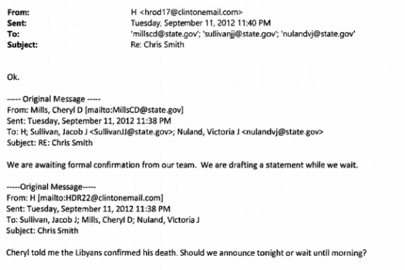В письме Хиллари Клинтон, содержались инструкции как убить посла США в Ливии Криса Стивенса