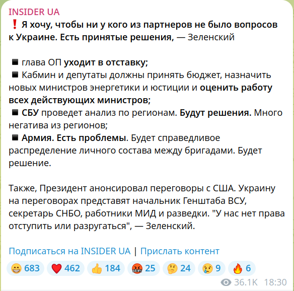 Глава офиса президента Украины Андрей Ермак подал заявление об отставке