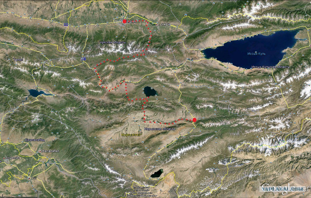 Спутниковая карта кыргызстана