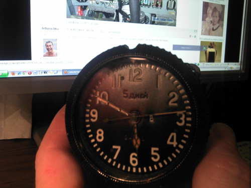 Самолетные часы с секундомером АЧС-1