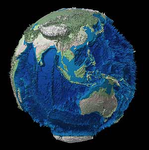 3D модель Земли без воды
