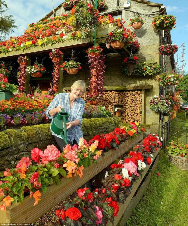 Любительница цветов и ее дом-оранжерея