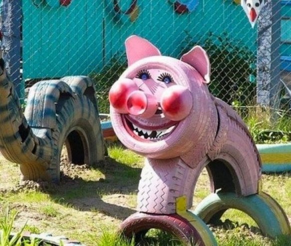 Скульптуры из покрышек, Талантливо