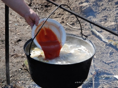 Дачная юшка на берегу Днепра