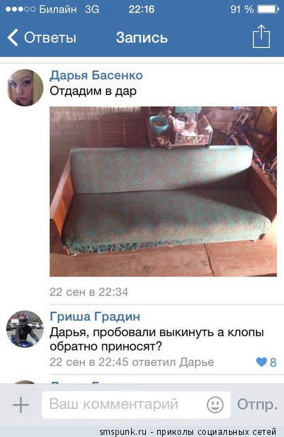 Смешные комментарии из социальных сетей