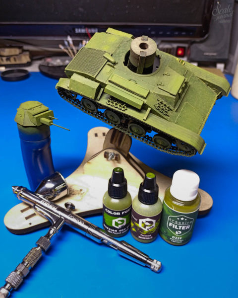 Зимняя диорама с танком т-60 и танковым десантом