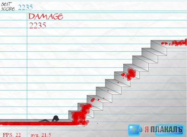 Stair Fall, падение с лестницы, * флэш игры / жесть