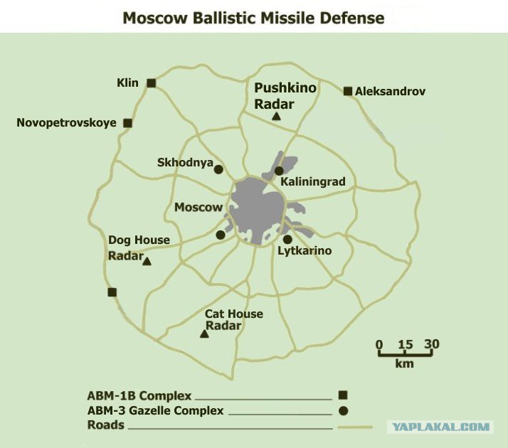 Ядерный щит москвы карта