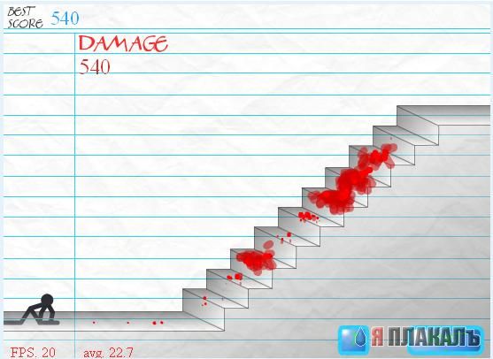 Stair Fall, падение с лестницы, * флэш игры / жесть