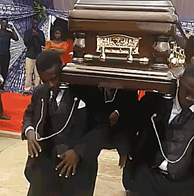 Афроамериканцы танцуют с гробом. Танцующие негры на похоронах. Танец с гробом.
