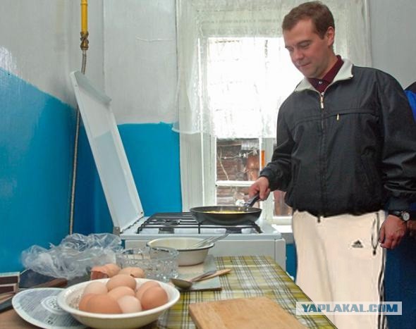 Фотожаба: Медведев жарит яишницу