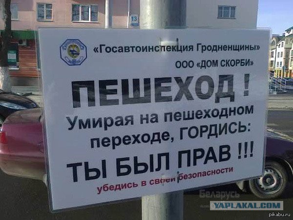 Ну и зачем по сторонам смотреть, подумал пешеход