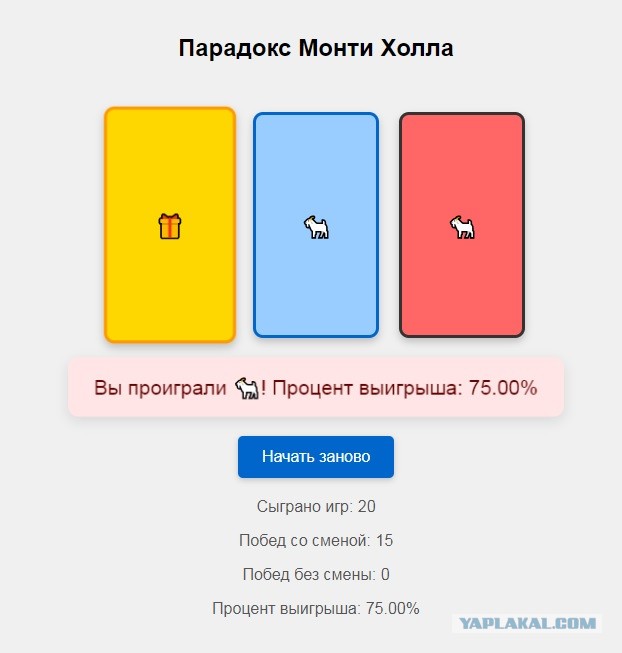 О парадоксе Монти Холла
