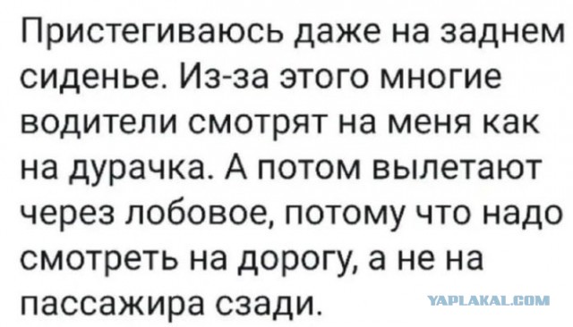 Опрос: Почти 70% россиян не пристёгиваются на задних сиденьях автомобиля
