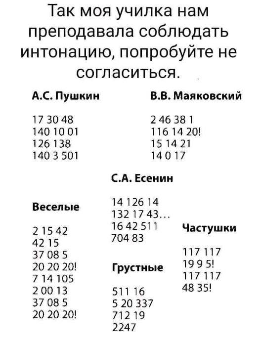цифровые стишки