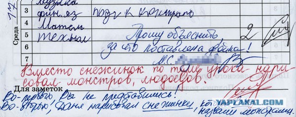 Подруга нашла свои старые дневники за 3 класс
