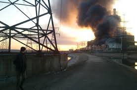 Взрыв и пожар Углегорской ТЭС
