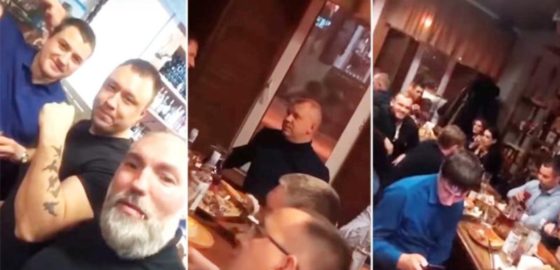Пьяный полицейский, со своими друзьями, напал на таксиста