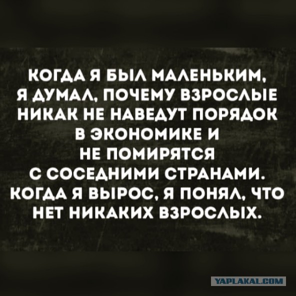 Взрослых нет, есть постаревшие дети...