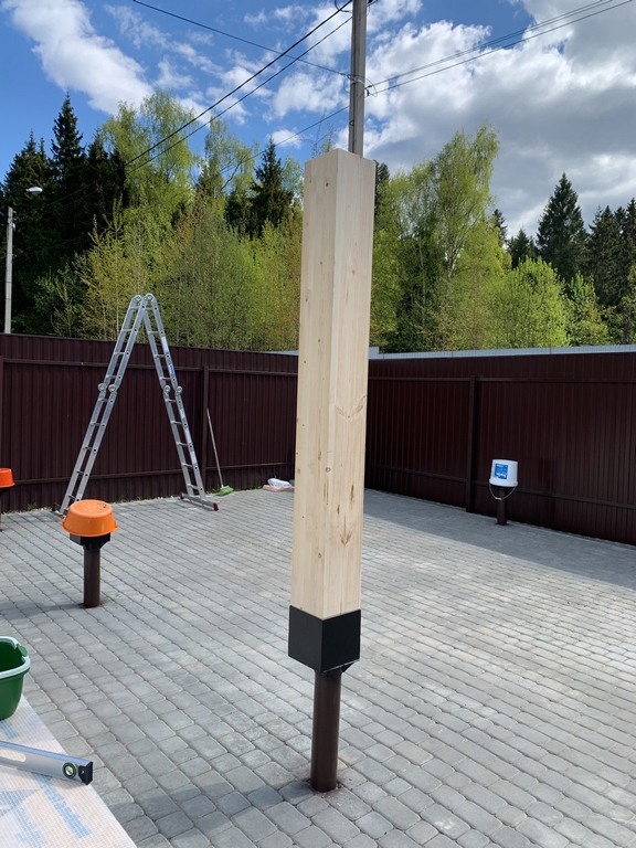 Навес для авто из бруса своими руками