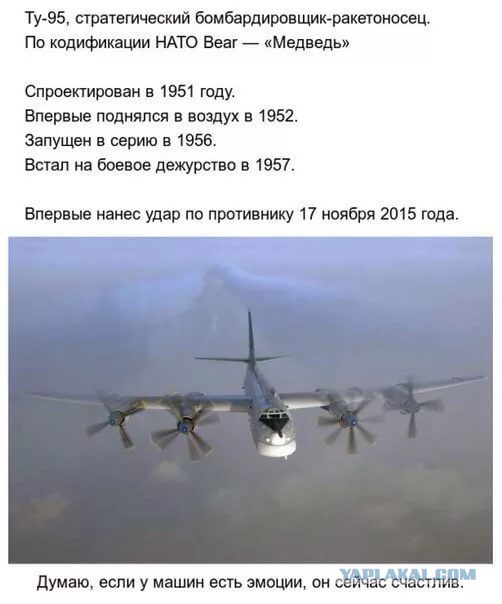 Нанесение авиаударов Ту-95МС крылатыми ракетами ХА-101 по объектам ИГИЛ в Сирии
