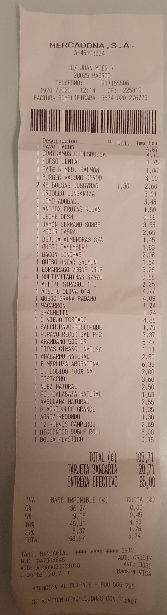 Какие продукты можно купить нынче в Испании на 100 евро или Как изменились цены за последний год