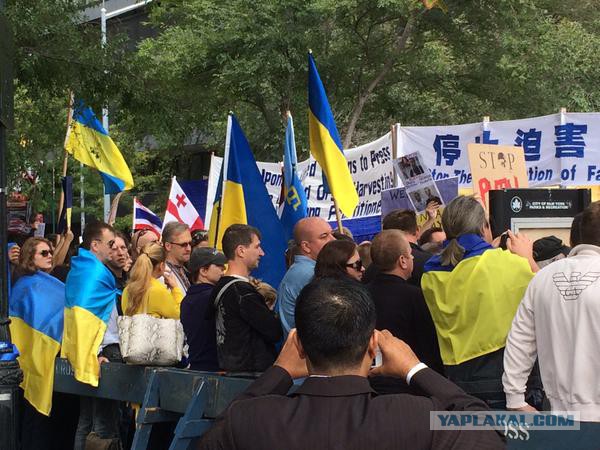 Жители Нью-Йорка вышли поддержать Владимира Путина