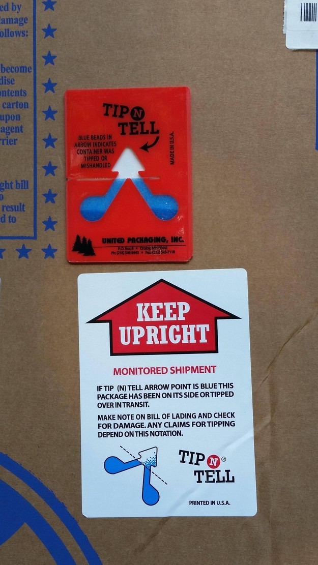 Упаковка с индикатором удара. Tip tell. Датчик наклона на тару. Tip tell характеристики. Tip tell характеристики.
