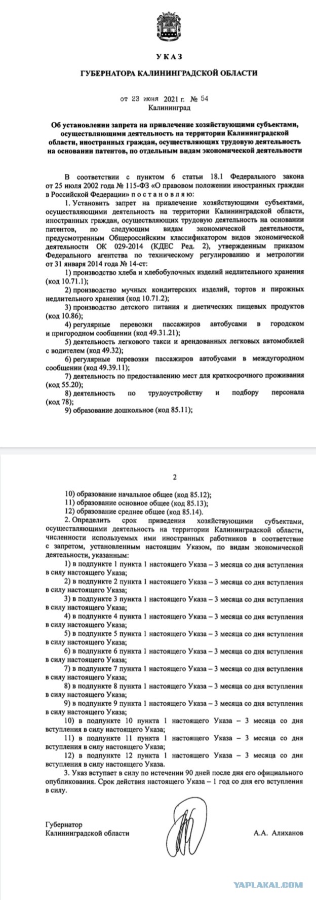 В Калининградской области мигрантам запретили работать по патенту