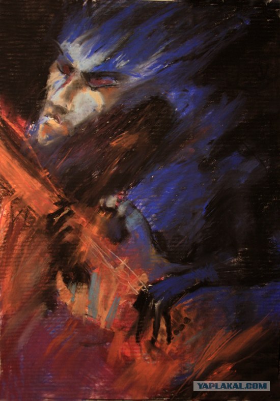 Работы сухой кистью художника Елены Коваленко