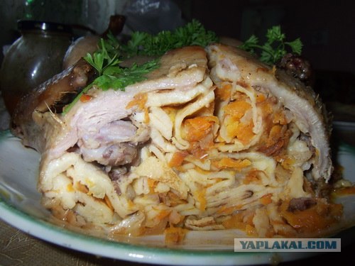 Утка Фаршированная Блинами В Духовке