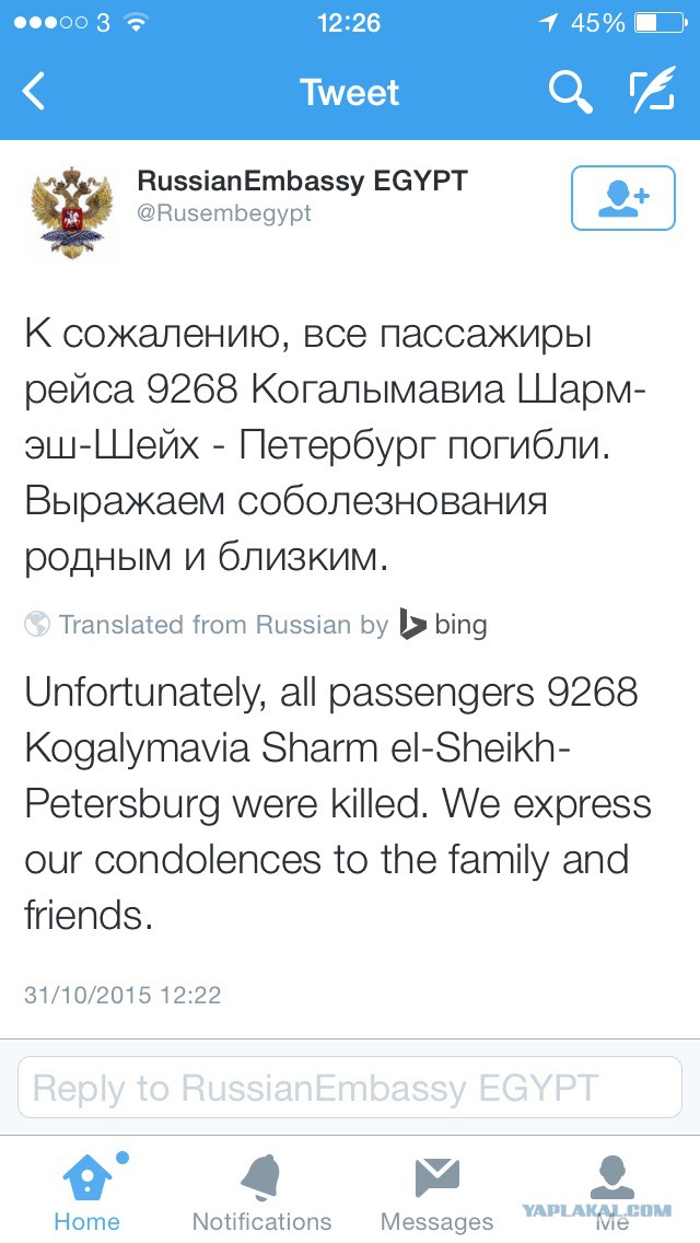 В Египте разбился российский пассажирский самолет, Airbus-321 "Когалымавиа"