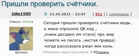 Пришли проверить счётчики