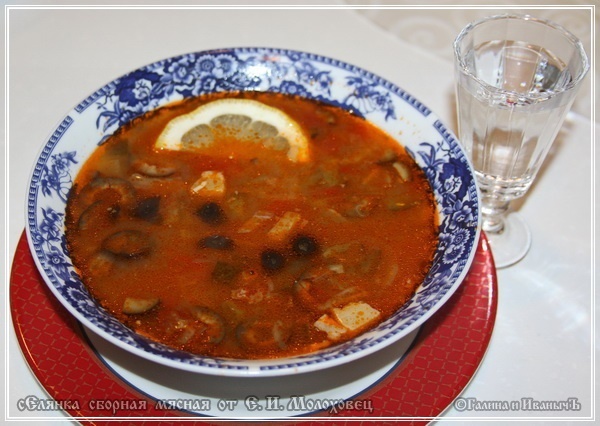 СЕлянка мясная сборная от Е. И. Молоховец ...