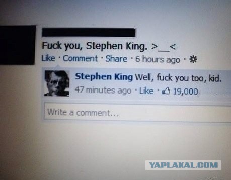 Общение Стивена Кинга с фанатами