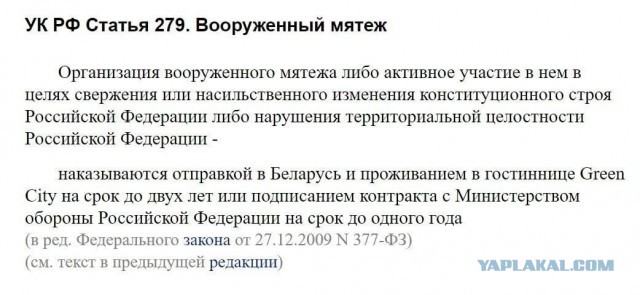 ФСБ прекратила дело о вооруженном мятеже