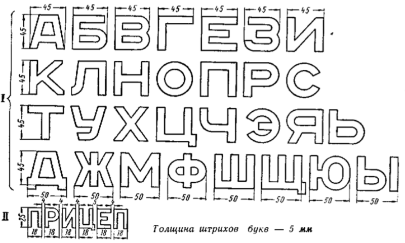 Размер цифр на чертеже