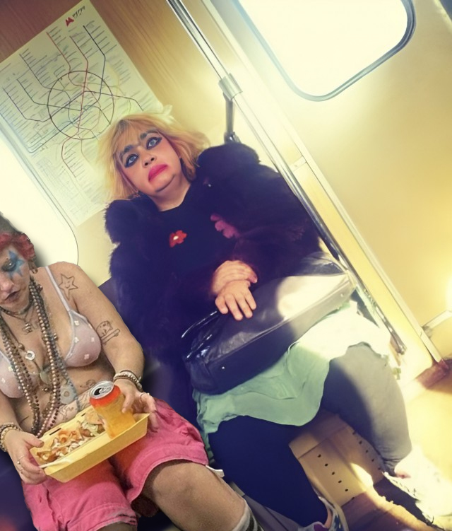 Фотожаба: шахматистка - ланч в метро
