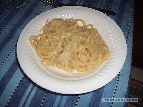 Спагетти с мясным соусом.