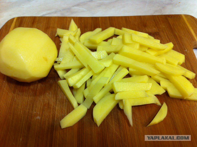 Картошка с кальмаром жареные