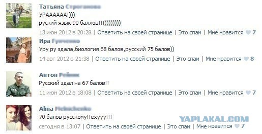 Грамматнасть и нтилехт вконтактовских обитателей