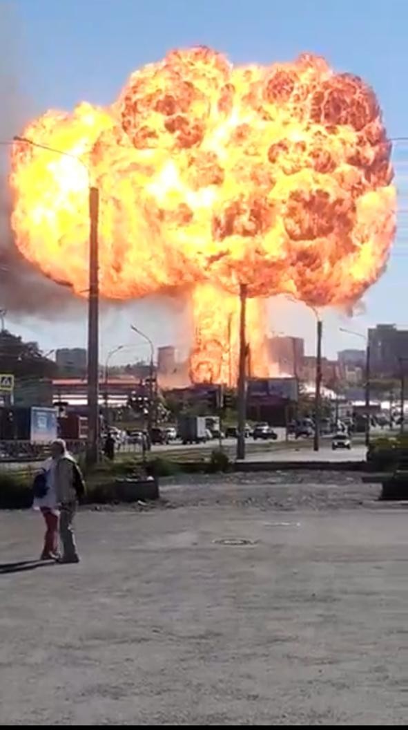 Взрыв заправки на Гусинке в Новосибирске