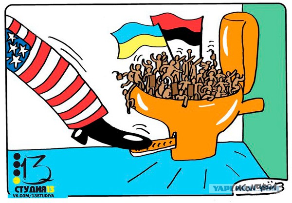 В Сумах сожгли чучело Путина