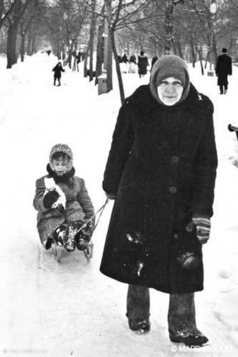 Зимние катания на санках в СССР
