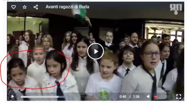 Венгерские школьники поют известную правую песню