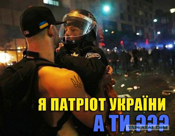 "Георгиевские " ленточки против флагов УПА