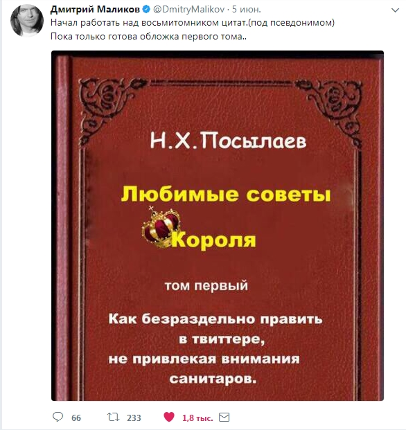ТОП-15 самых ироничных твитов Дмитрия Маликова
