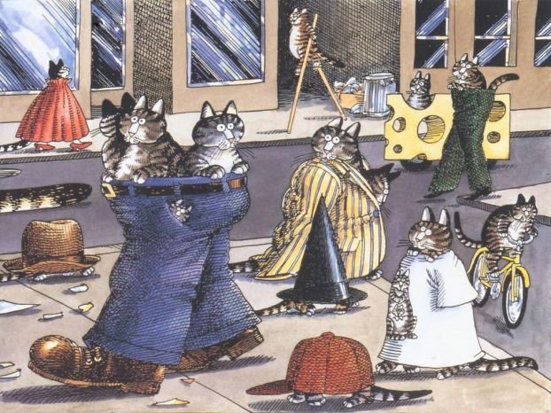 Мультяшные рисунки котов J.k.kliban